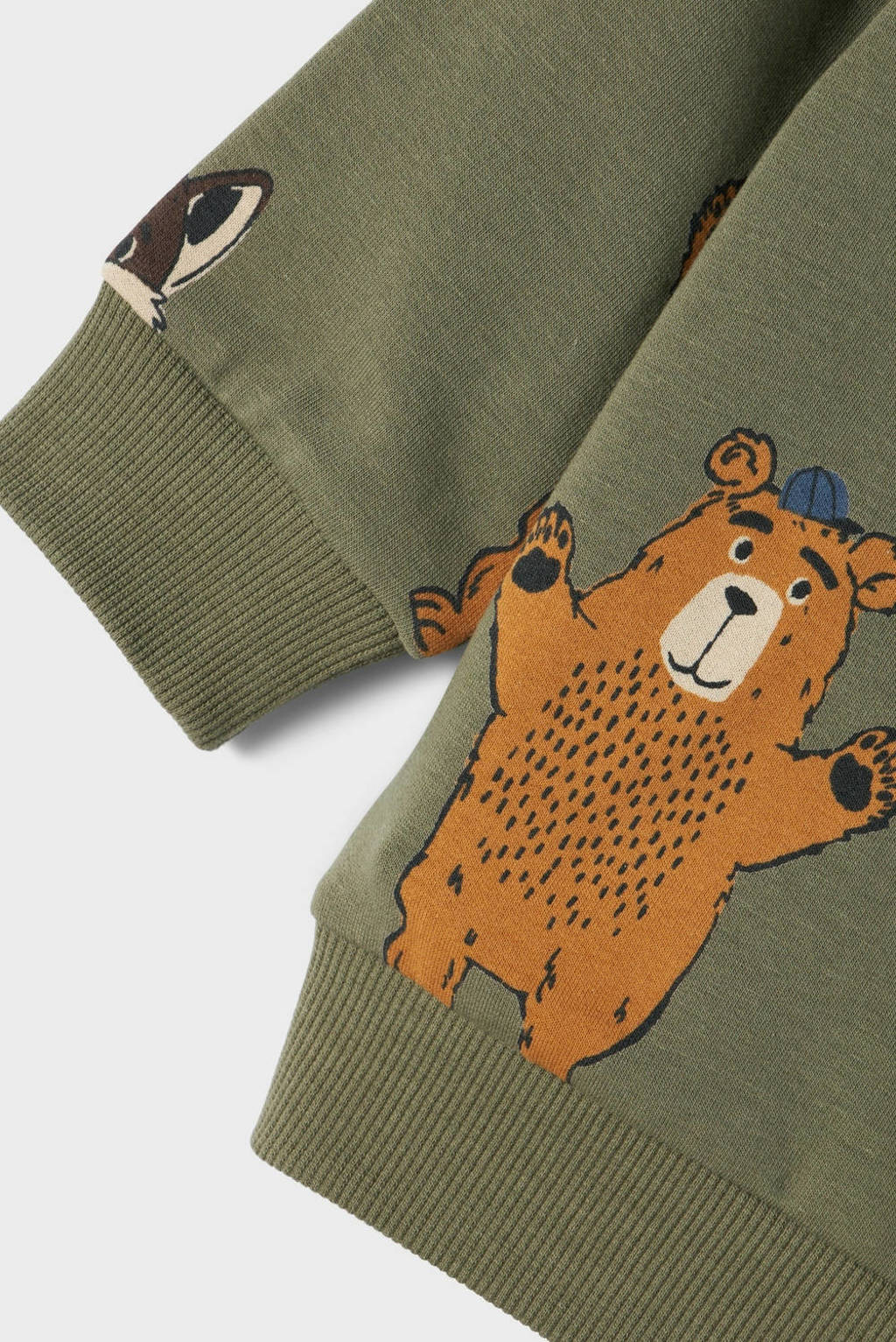 NAME IT sweater NMMOLANDER met all over print groen