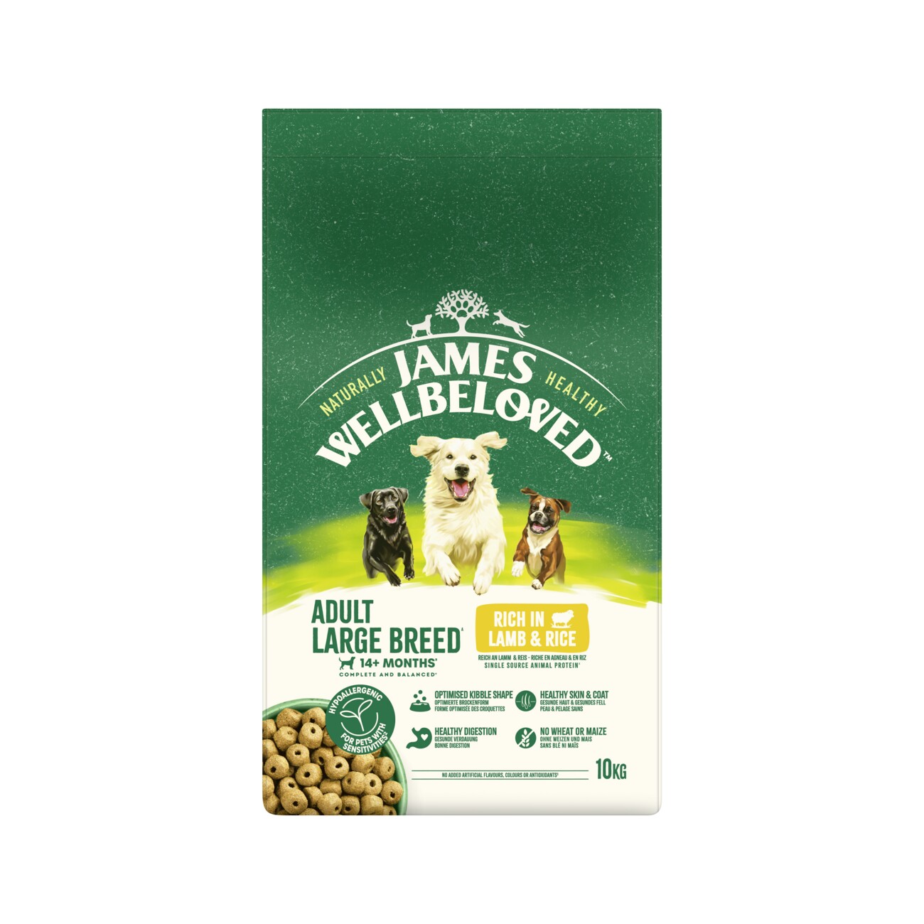 James Wellbeloved Lamm & Reis für große Hunde 10 Kg