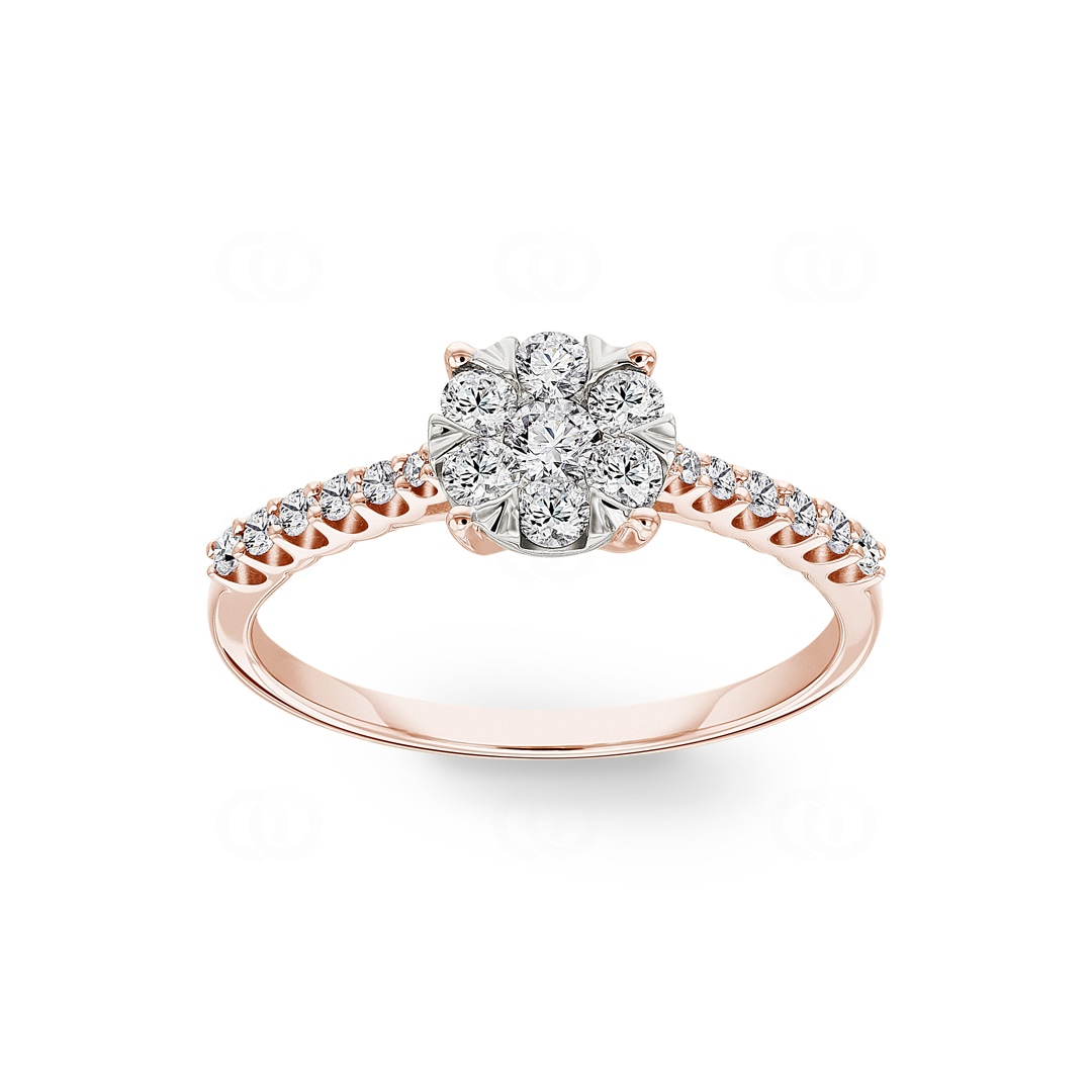 Verlobungsring 750/18 K Roségold mit Diamanten 0.50 ct H/si by CHRISTIAN