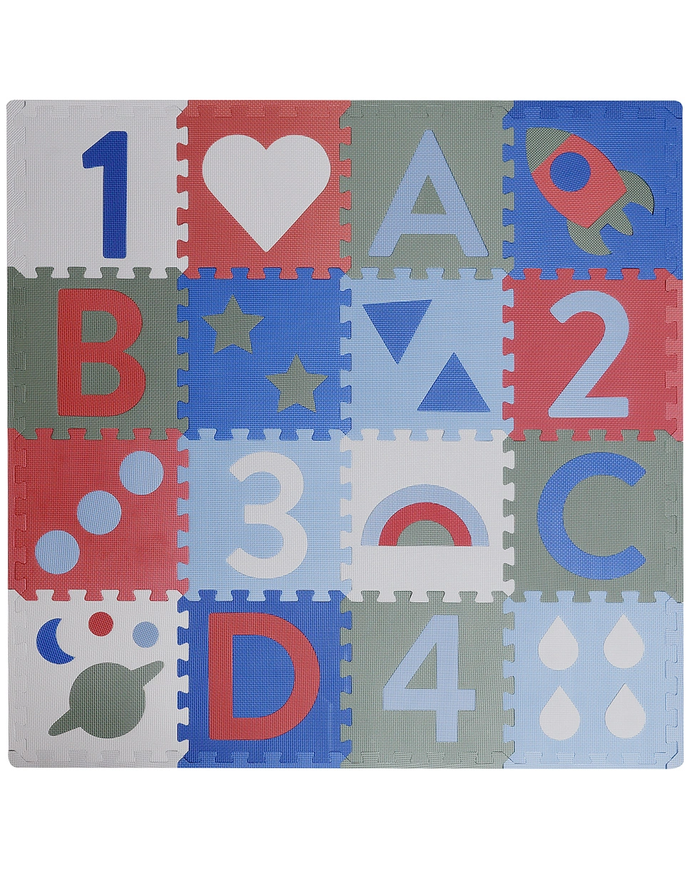 Spielmatte PUZZLE ARON & NORA 16-teilig in blau