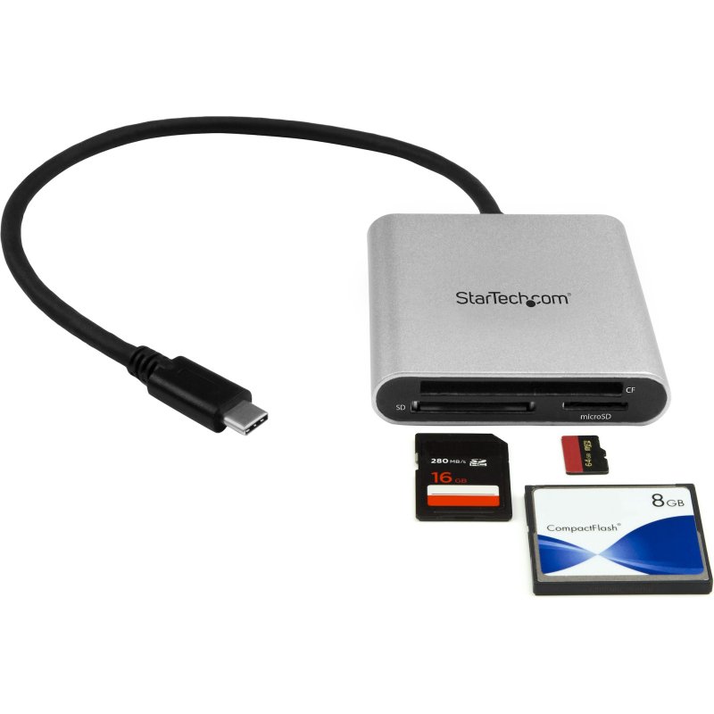 StarTech.com Lecteur et enregistreur multicartes USB 3.0 avec USB-C pour cartes mémoire SD, microSD et CompactFlash