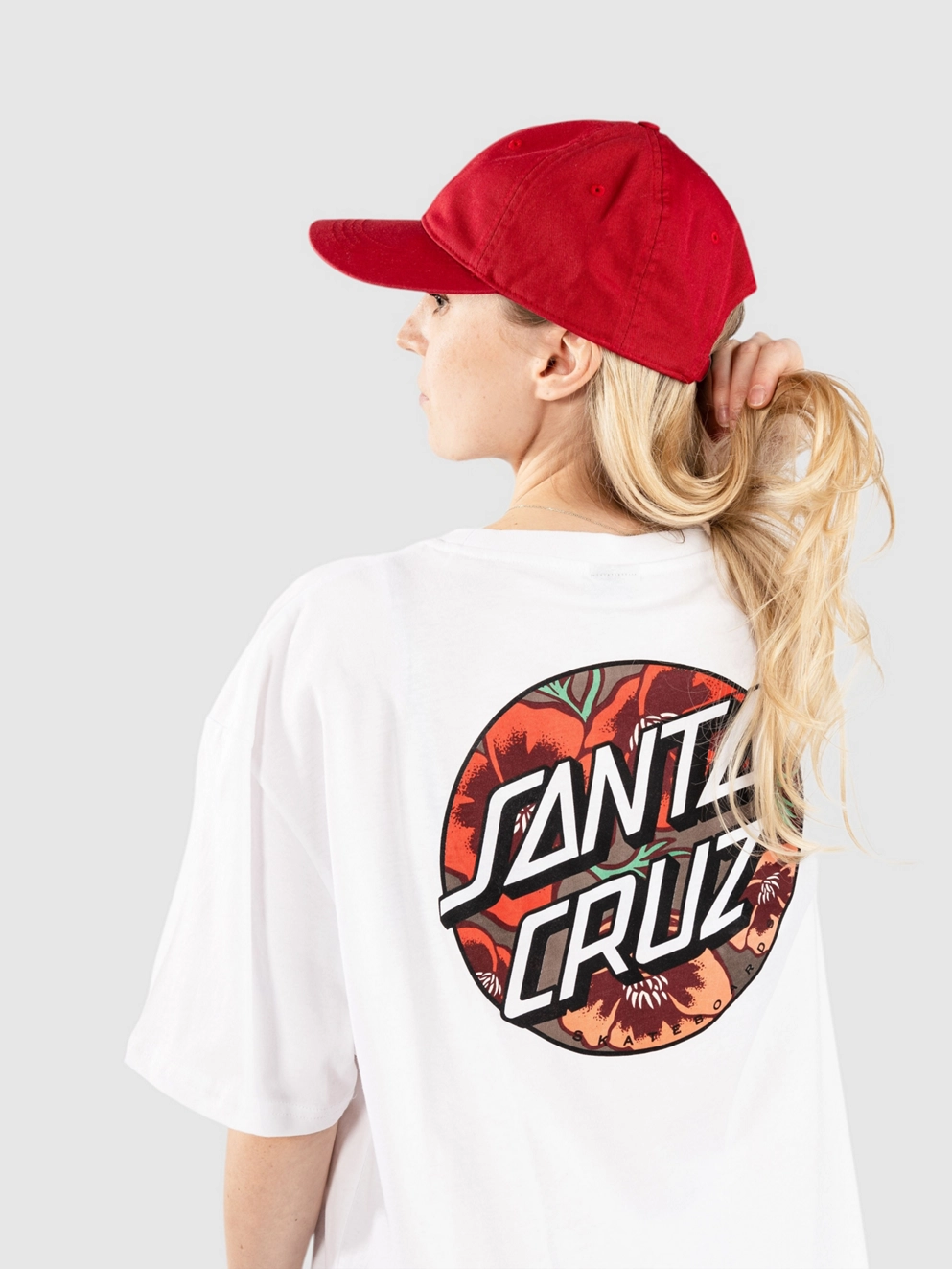 Santa Cruz Big Poppy Infill Dot T-Shirt white