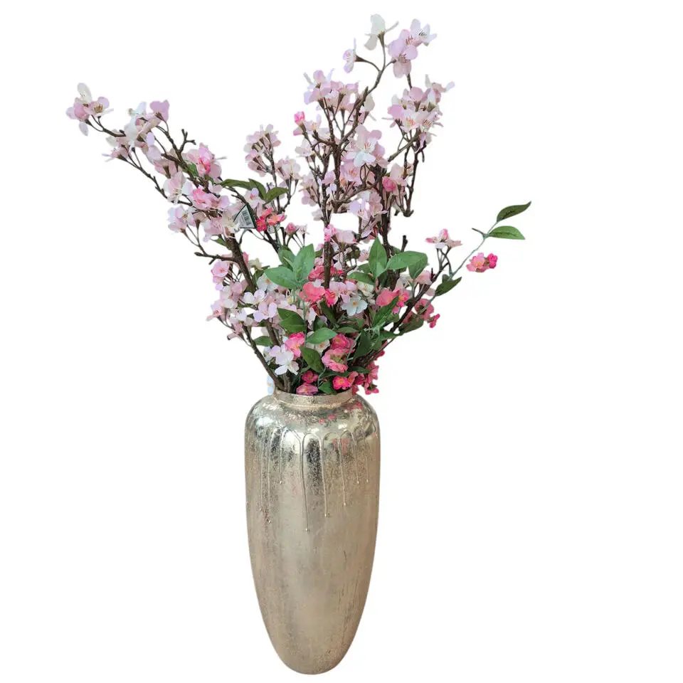 Mega Collections Vaas Oman Drip - goud - glas - D24 x H53 cm