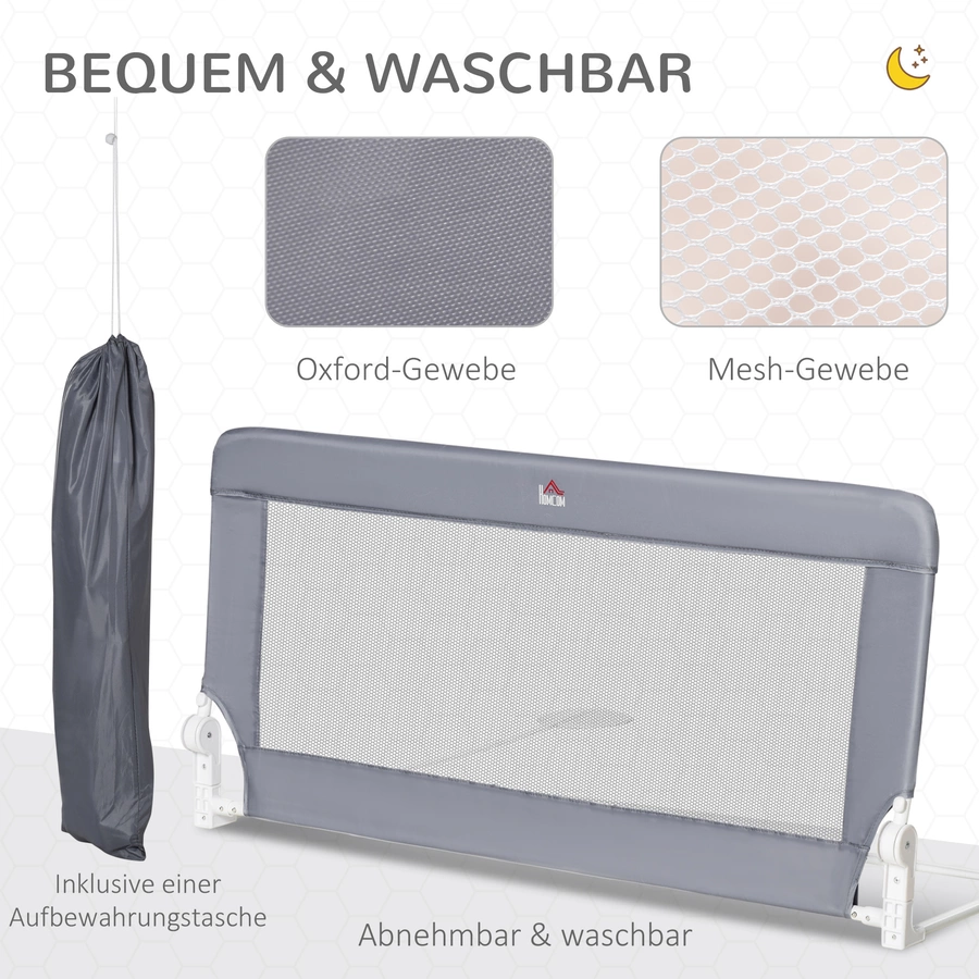 HOMCOM Bettgitter mit Schutzanker grau
