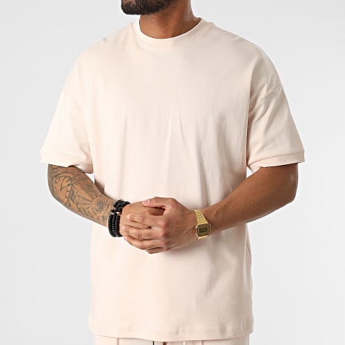 Ensemble Tee Shirt Et Short Jogging LL607 Rose
