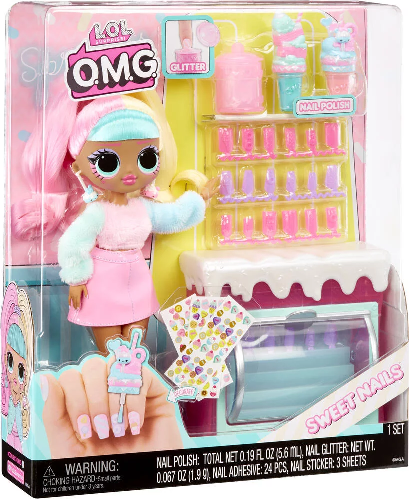 LOL SURPRISE - OMG SWEET NAILS™ -  POUPEE MANNEQUIN CANDYLICIOUS SPRINKLES SHOP