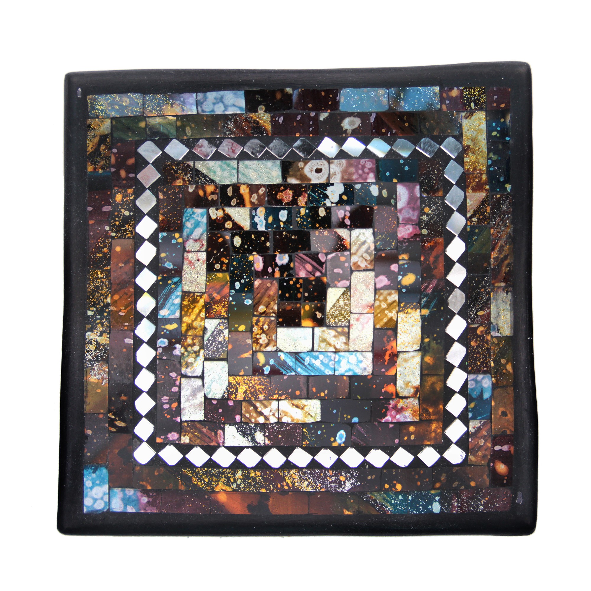 3er-Set Mosaikteller 'Spices', schwarz, braun von fischer's lagerhaus