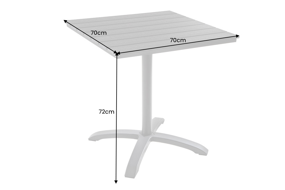 Outdoor Bistrotisch DESIGNO 70cm schwarz grau Aluminium wetterfest Gartentisch