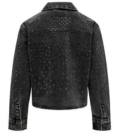 Kids Only Jeansjacke - KogCassie - verwaschen Black/Strass