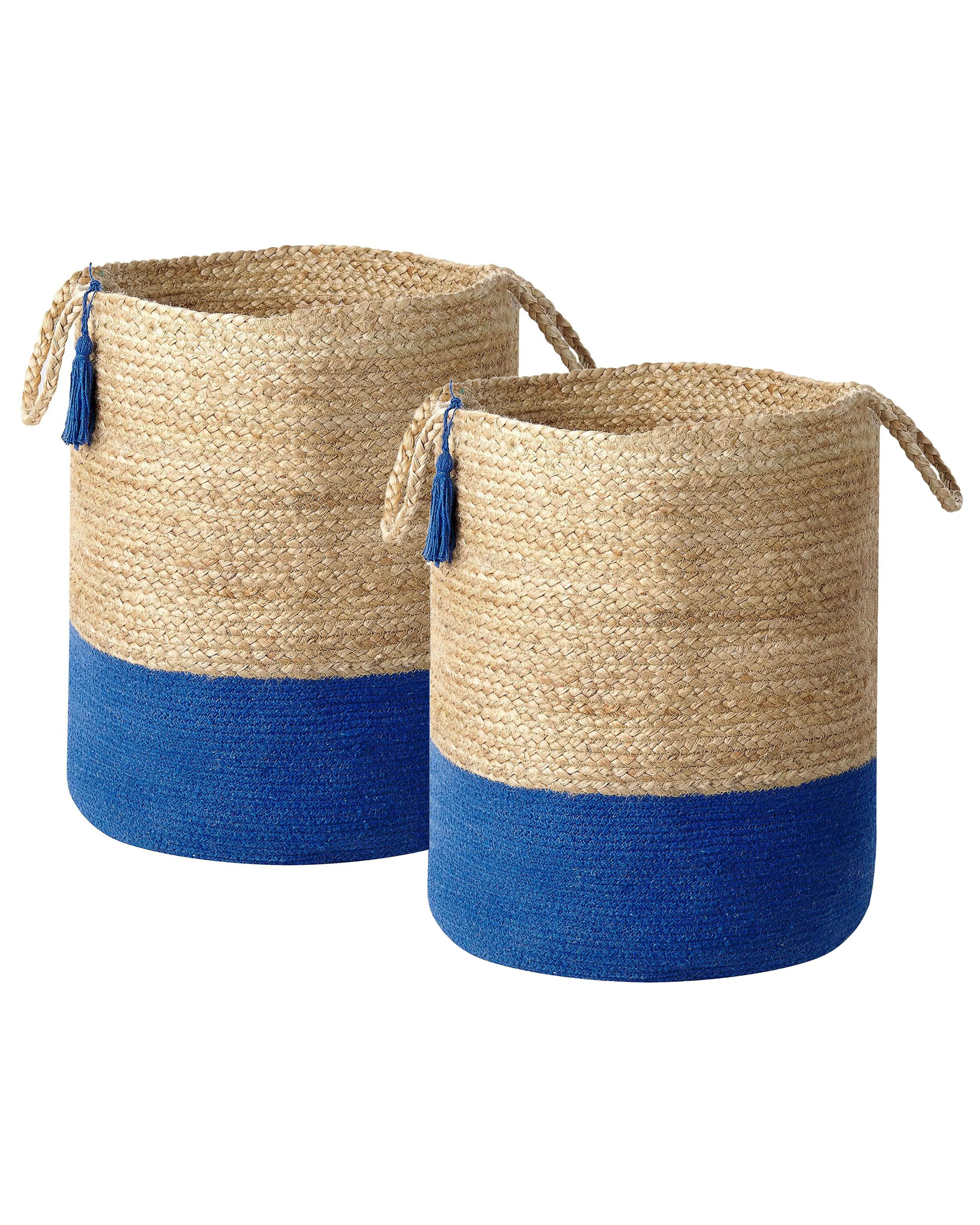 Set van 2 manden GAJAR Jute Marineblauw