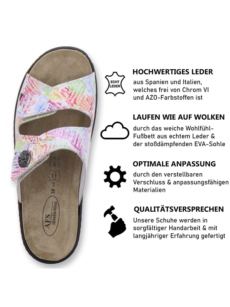 Pantoletten Damen Wechselfußbett multicolor