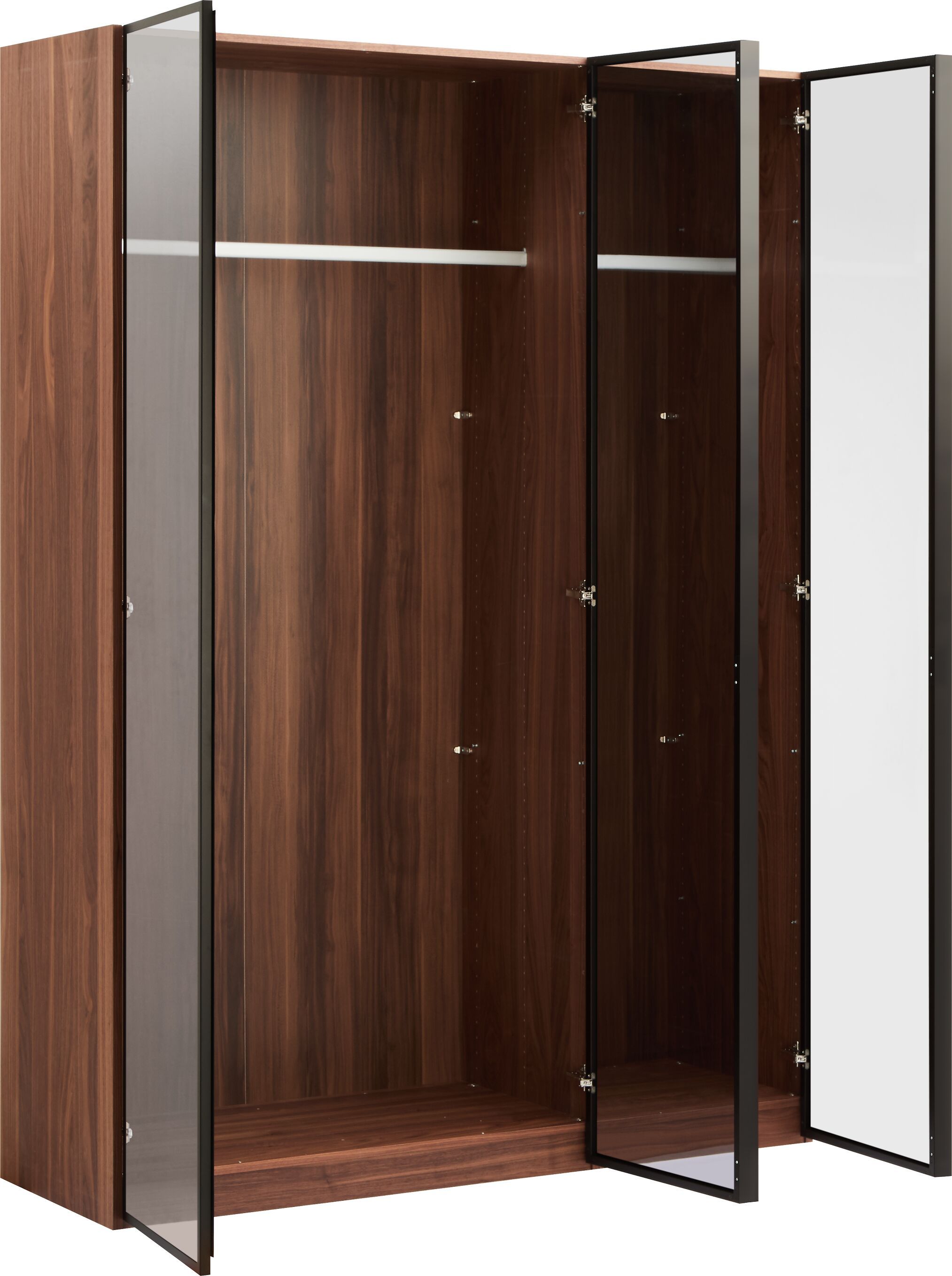 MODUL PLUS Drehtürenschrank - Nussbaum furniert / B: 153.0 cm x T: 59.0 cm x H: 220.0 cm