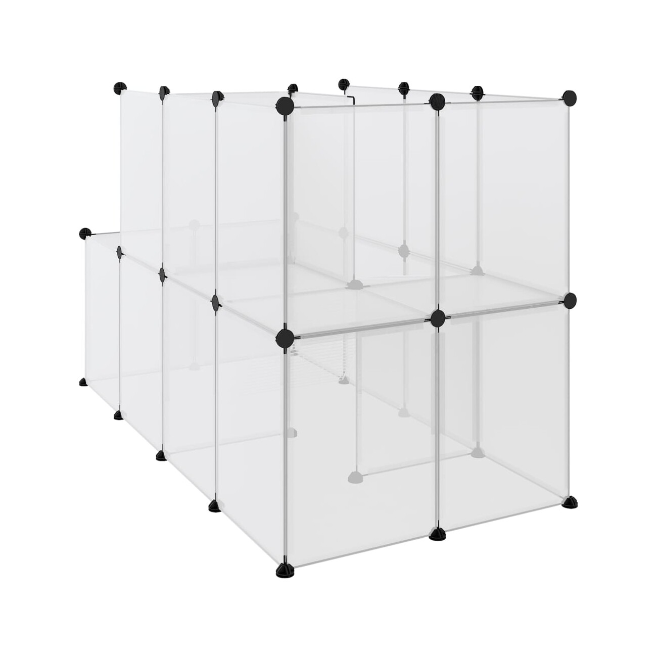VidaXL Kleintierkäfig PP Stahl Freigehege Transparent/Schwarz