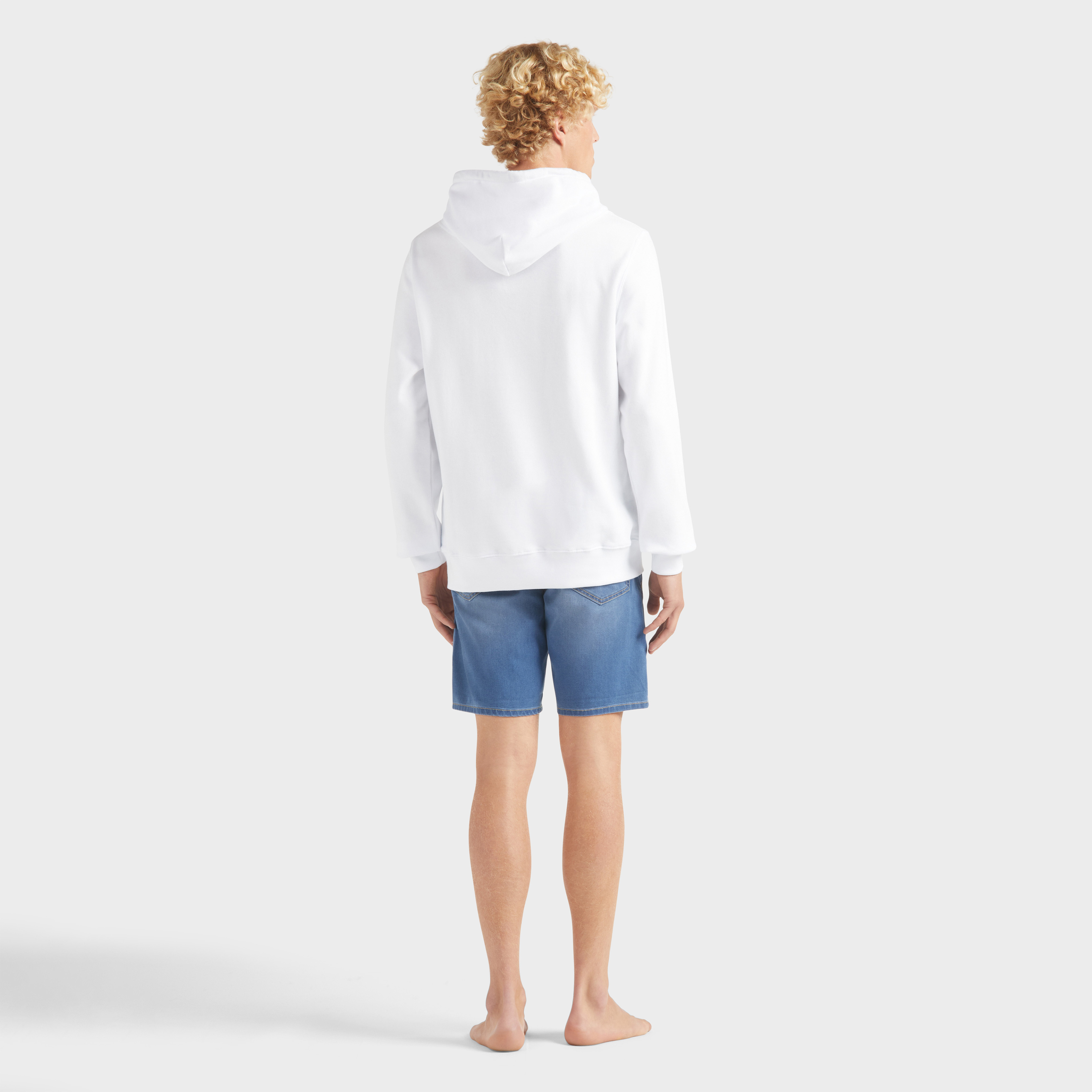 Sweat à capuche en coton homme uni