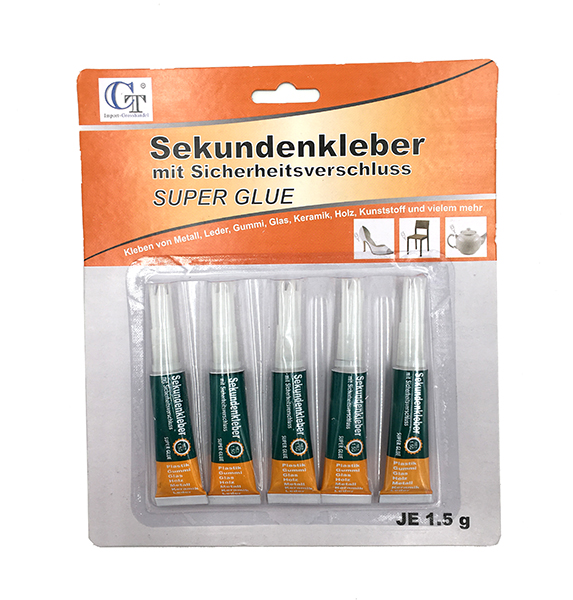 Sekundenkleber mit Sicherheitsverschluss 5x1,5g 7,5g