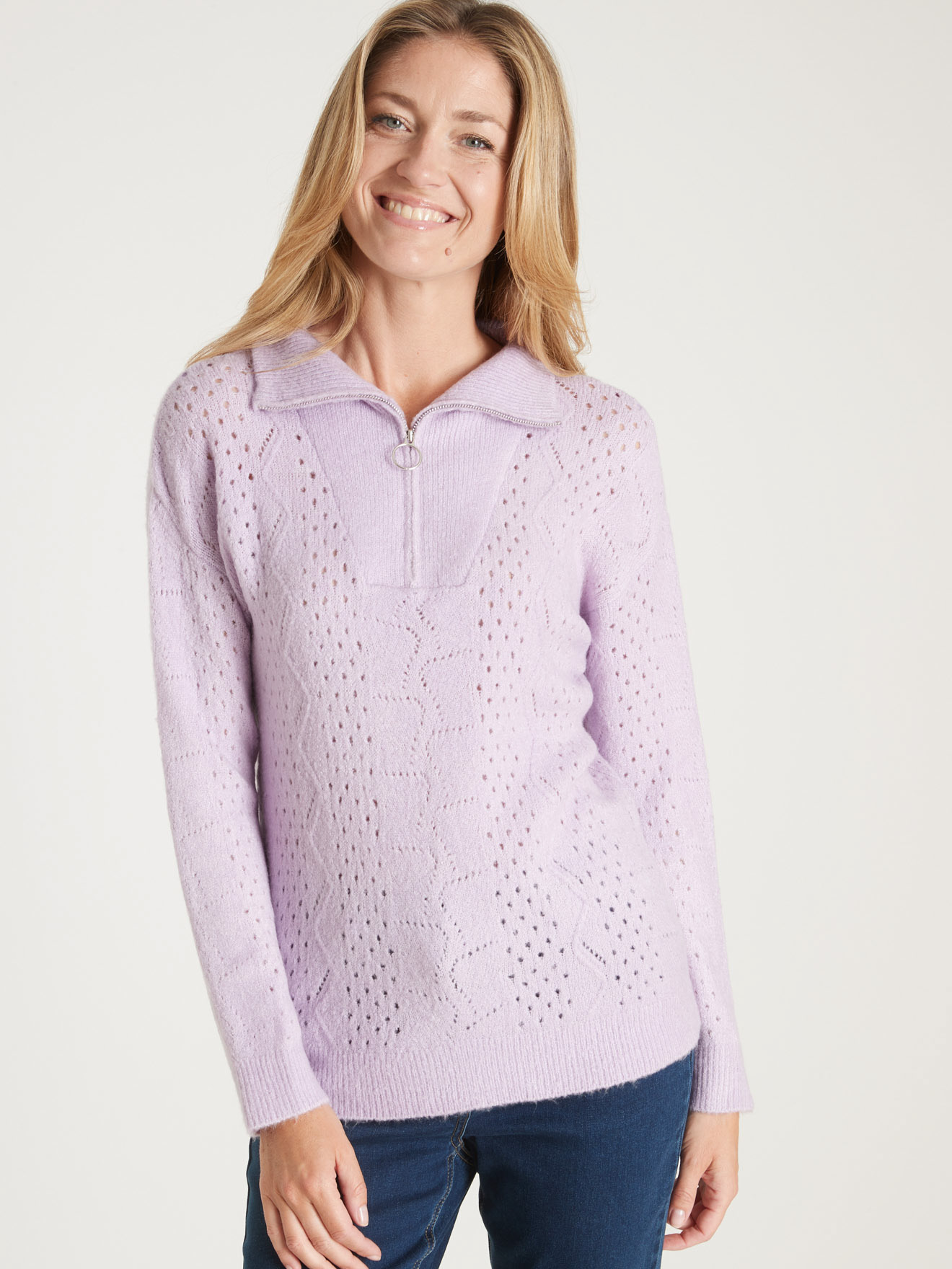 Pull col montant zippé