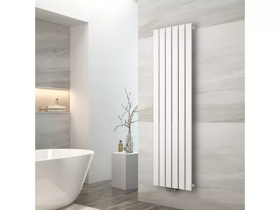 EMKE Radiateur à Eau Chaude, Radiateur plat seule couche connexion centrale, Montage mural vertical design, Blanc 160x46cm