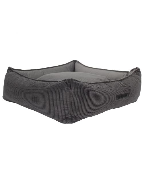 Wooff Cocoon Rib Velours Antraciet - Hondenmand