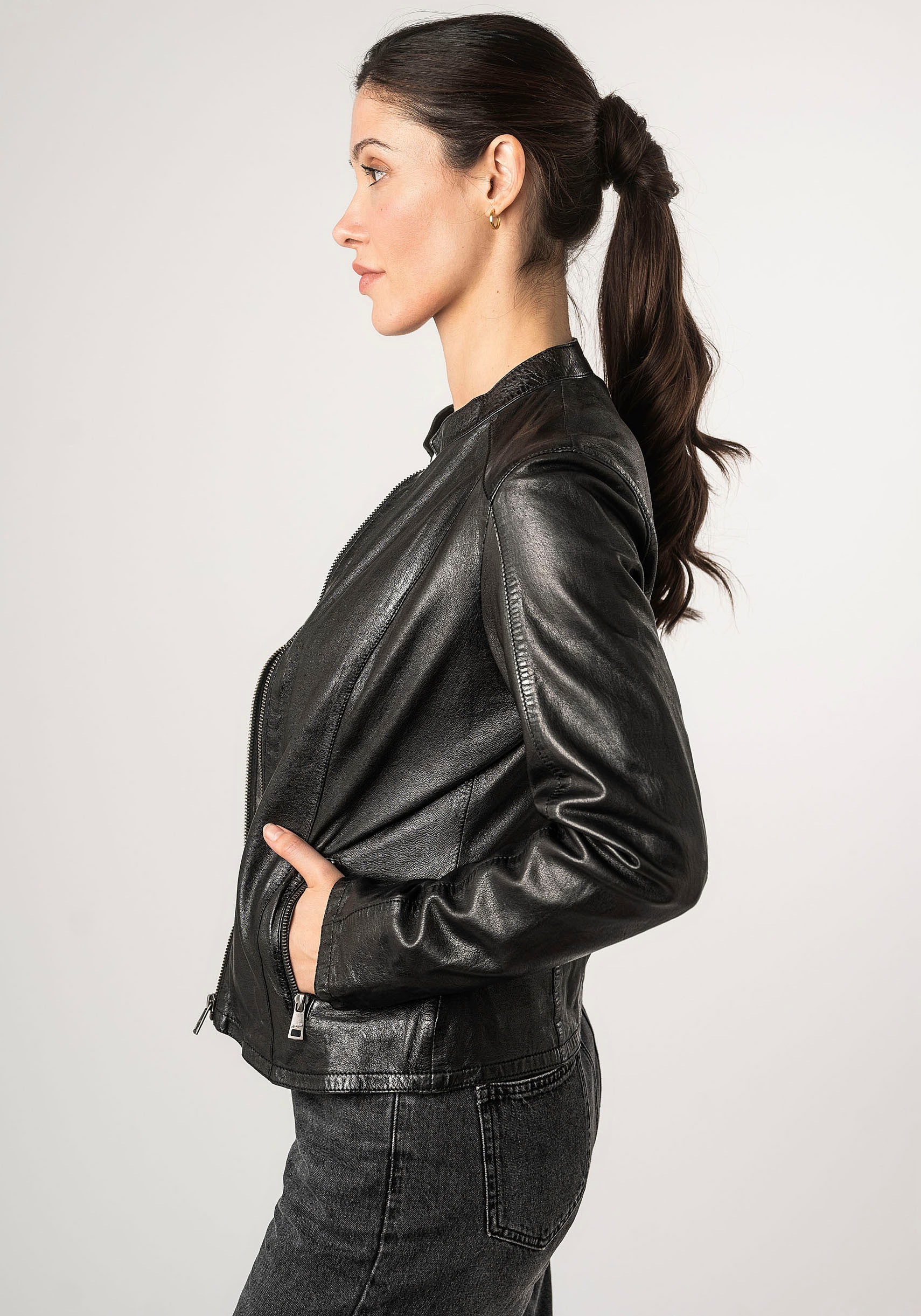 Mauritius Lederjacke »MWAndriana« mit Stehkragen