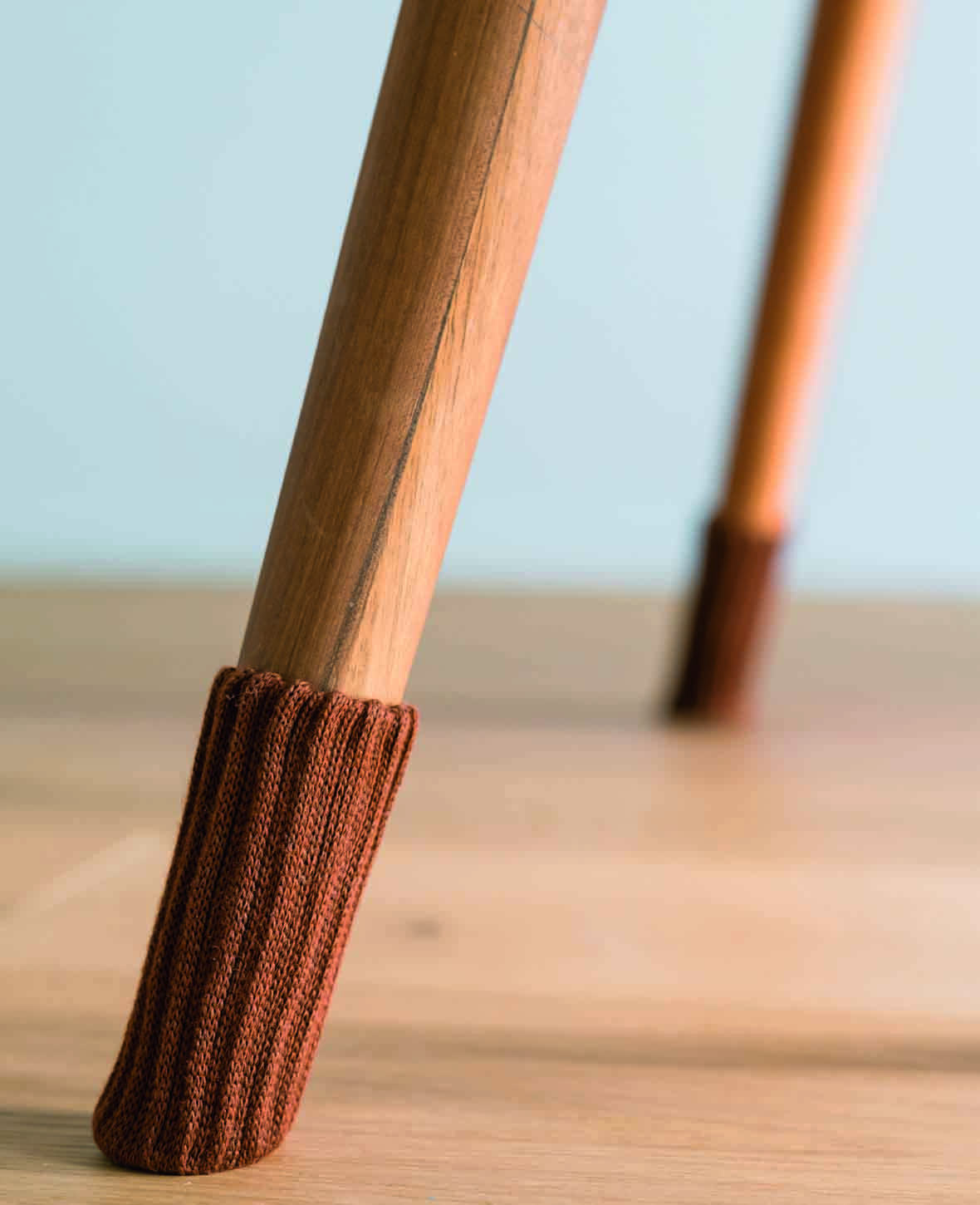 (4er Set) Stoff Stuhlbein Stulpen Schutz Tisch / Stuhl / Boden Schoner - Dunkelbraun