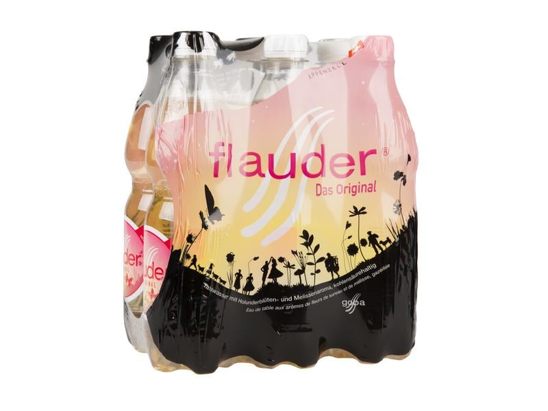 Goba Flauder Original 6 x 0.5 l Kohlensäurehaltiges Erfrischungsgetränk mit Holunderblüten- und Melissenaroma