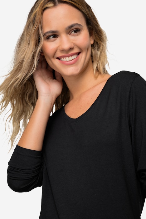 T-Shirt, V-Ausschnitt, 3/4-Ärmel, OEKO-TEX