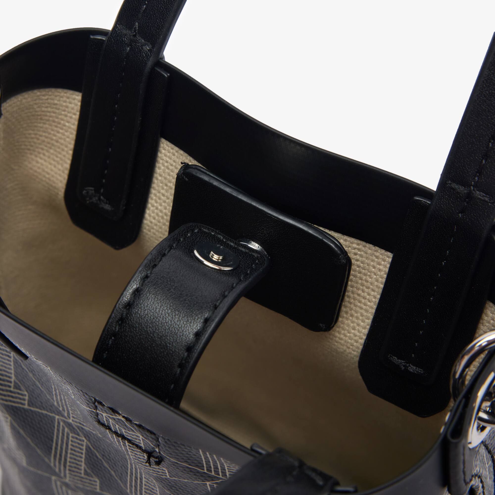 Zely Mini-Tote Bag aus beschichtetem Canvas mit Monogramm Crossbody Taschen - Schwarz - Lacoste - Damen