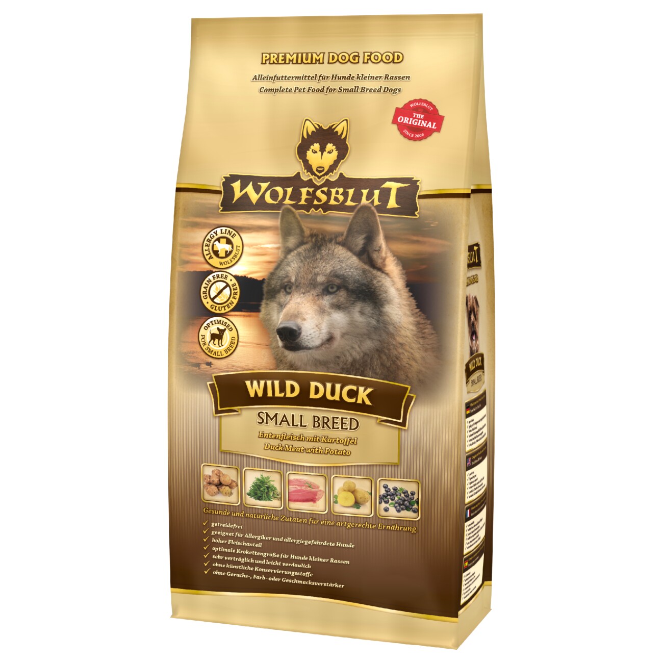 WOLFSBLUT Small Breed Wild Duck Entenfleisch mit Kartoffel 2 kg
