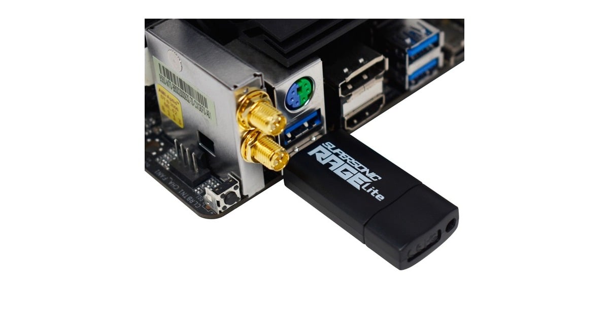 PatriotSupersonic Rage Lite 256 GB usb-stick  (Zwart/blauw, USB-A 3.2 Gen 1)