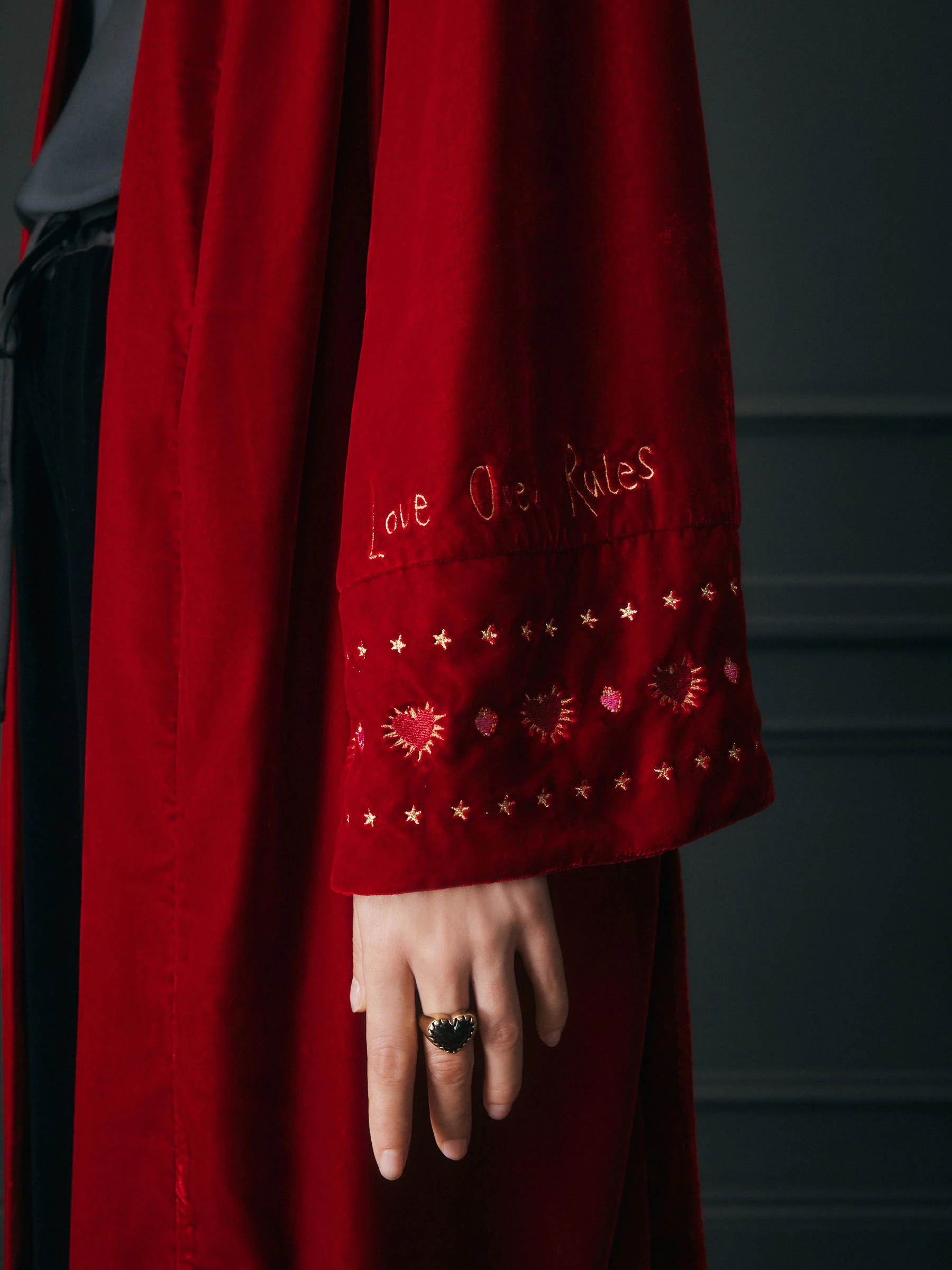 Rockett St George Velvet and Beaded Heart Robe