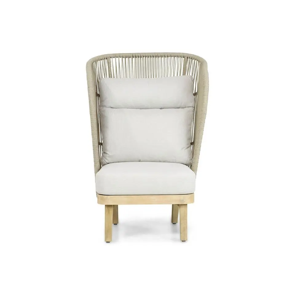 Bistroset 2 personen Teakhout/rope Naturel teak Coco Napoli