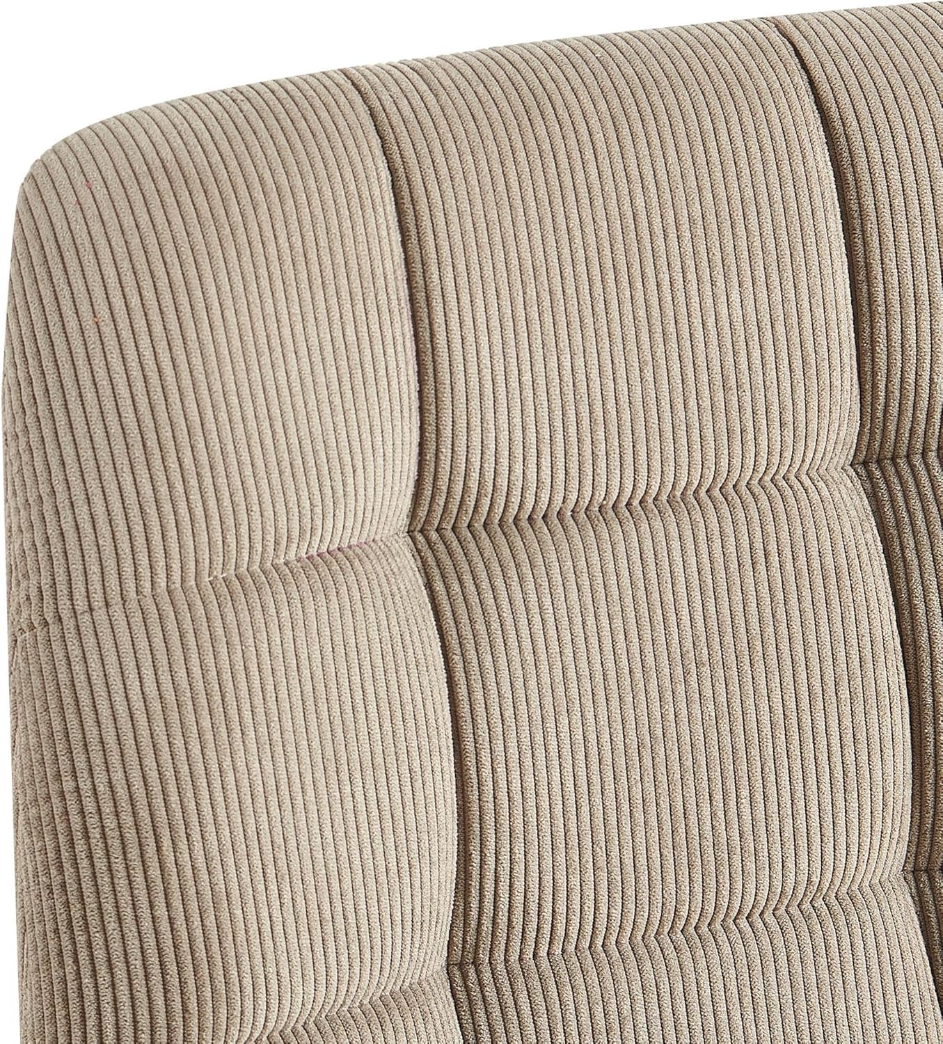 CLP 2er Set Esszimmerstuhl Tilde, Küchenstühle gepolstert mit gestepptem Bezug, Polsterstühle mit Metallgestell, bis 150 kg belastbar, Farbe:Taupe, Material:Cord