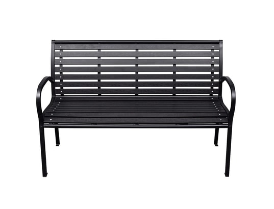 VIDAXL - Banc de jardin noir 116 cm acier et wpc