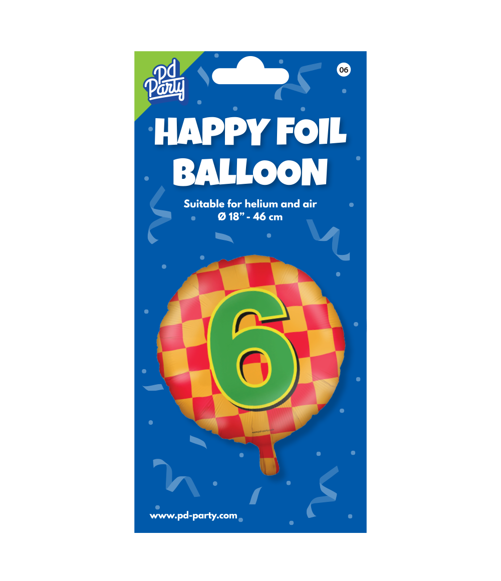 Helium Ballon 6 Jaar Gekleurd Leeg 46cm