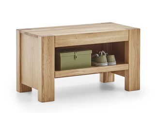 Garderobenbank Juria 80 x 46 cm Eiche massiv/Eiche-Dekor