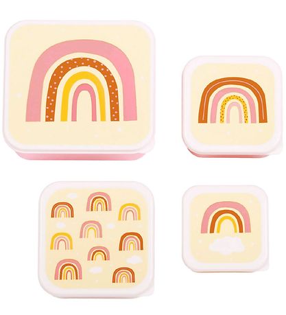 A Little Lovely Company Madkasses?t - 4 stk - Rainbows