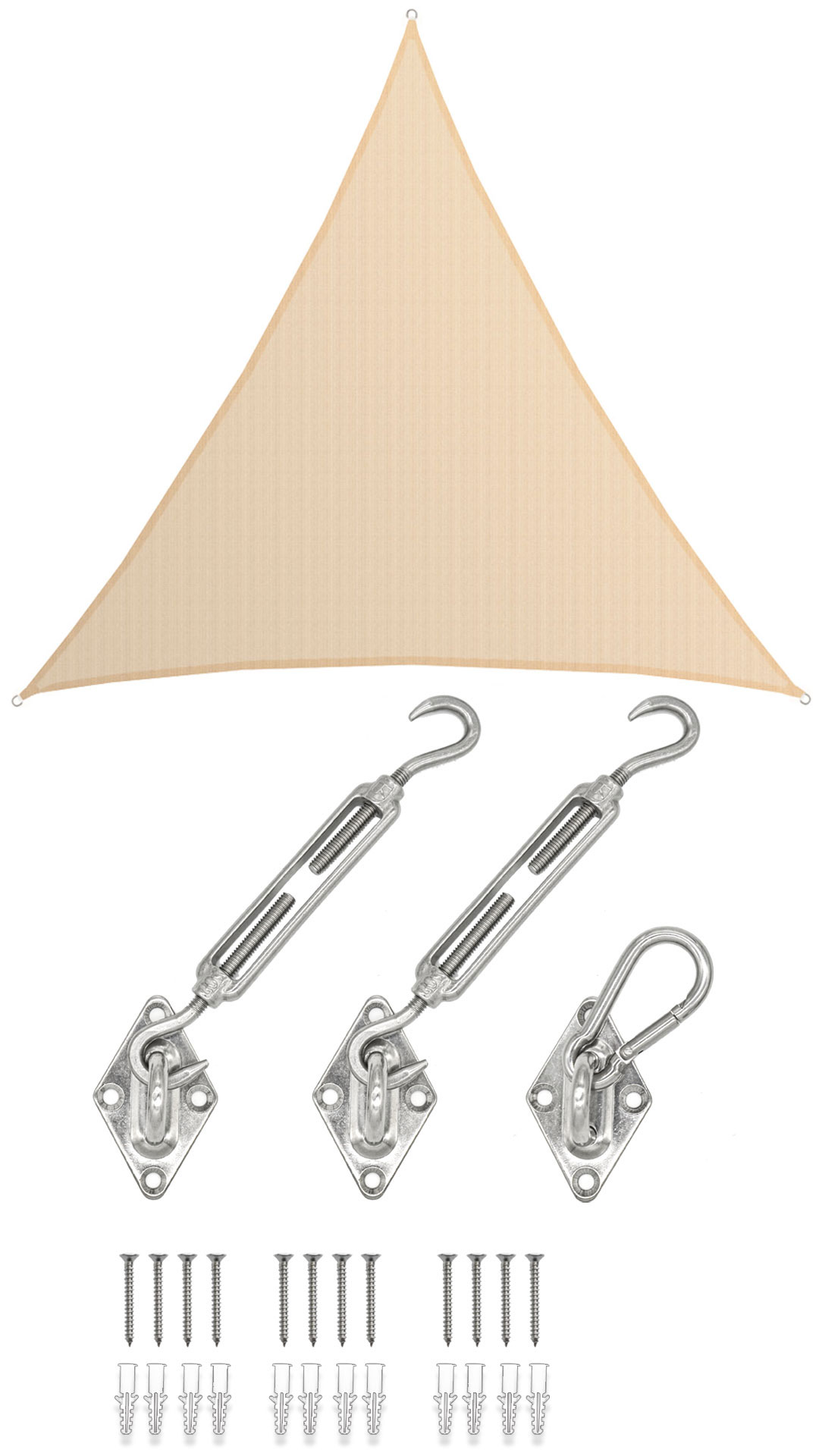 AMANKA 6 x 6 x 6 Luchtdoorlatend UV schaduwdoek - Beige