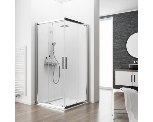 Hoekinstap met schuifdeur SCHULTE Kristall/Trend ExpressPlus 75x90 cm helder glasprofiel kleur chroom