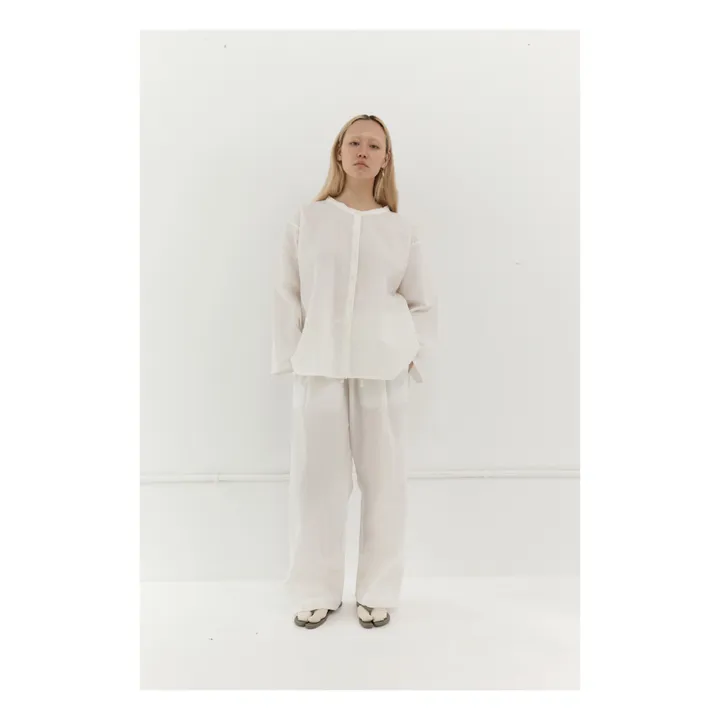 Deiji Studios Ensemble Relax Seersucker Coton Bio | Blanc