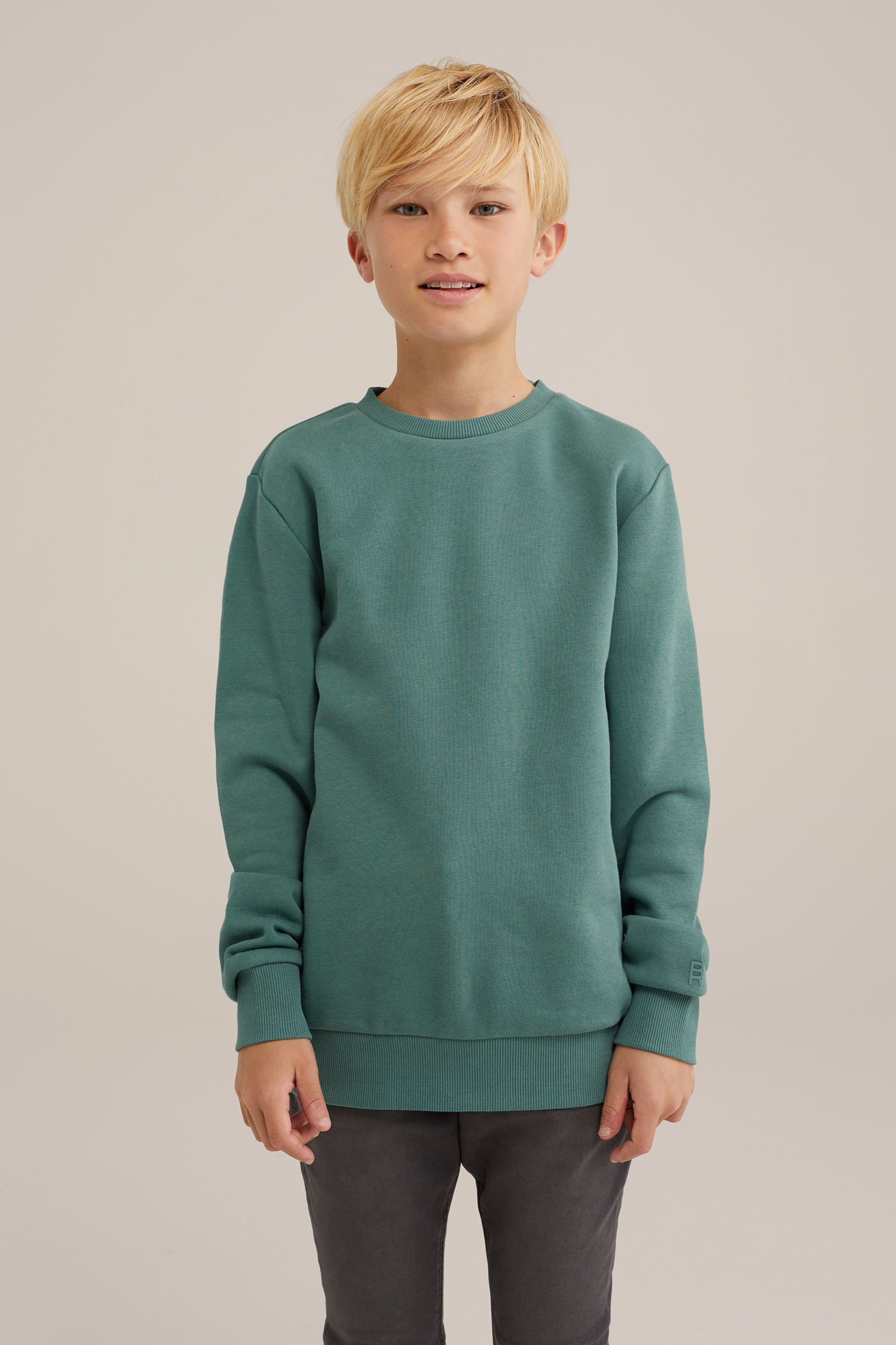 Unisex sweater met geribde details Blue Ridge Khaki