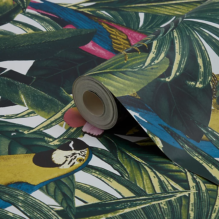 Papier peint papier duplex Cleome multicolore