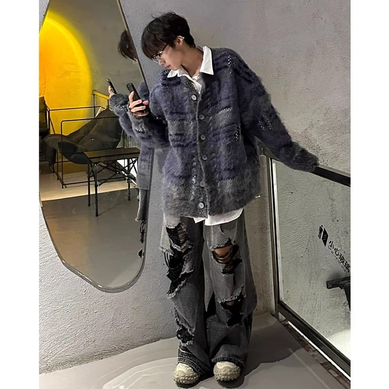 emeisa - Gestreepte oversized cardigan