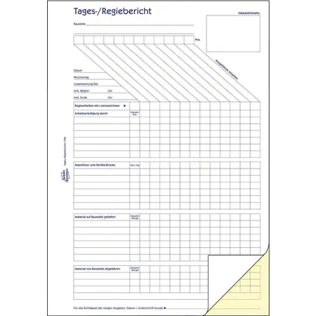 Avery Zweckform 1780 Tages-/Regiebericht, A4, selbstdurchschreibend, 2x40 Blatt
