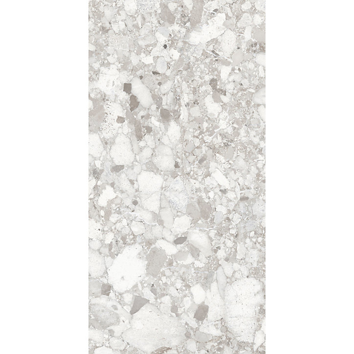 Carrelage sol et mur gris mat Breccia 60 x 120 cm