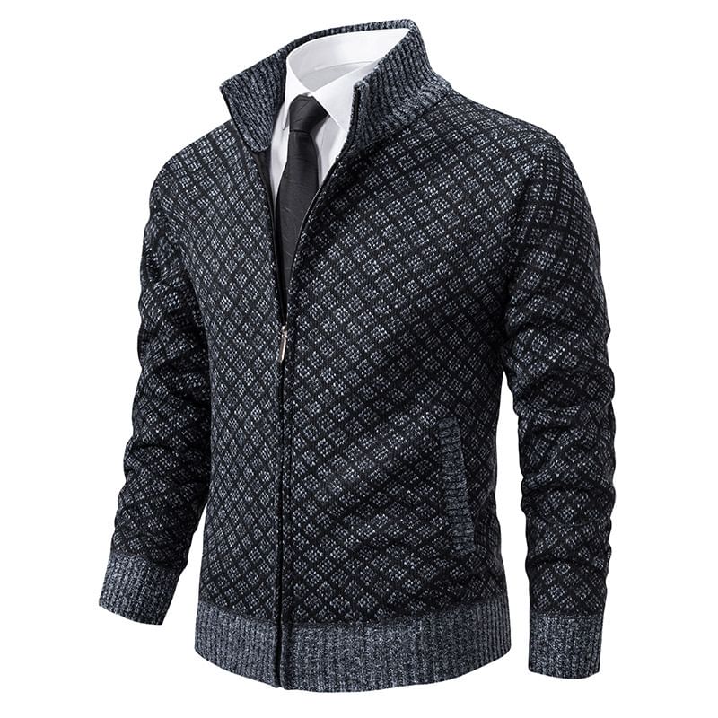 YIKES - Geruite Cardigan met Opstaande Kraag en Rits
