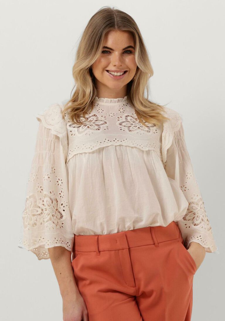 SUMMUM witte summum blouse blouse cotton voile embroidery