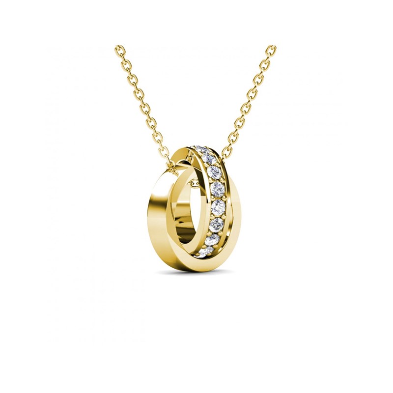 Pendentif Circle Hoop - Doré et Cristal