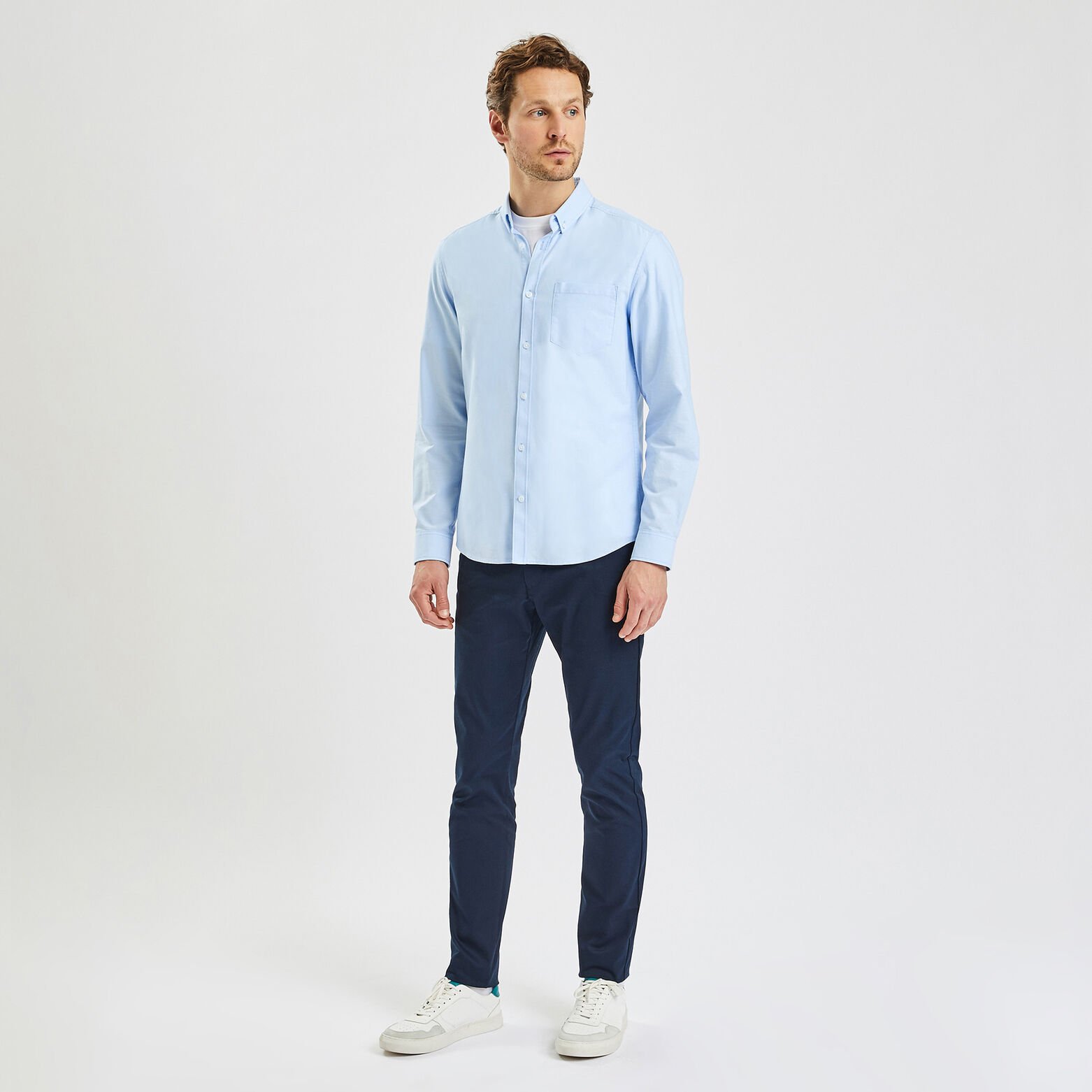 Chemise slim oxford unie coton recyclé Bleu clair