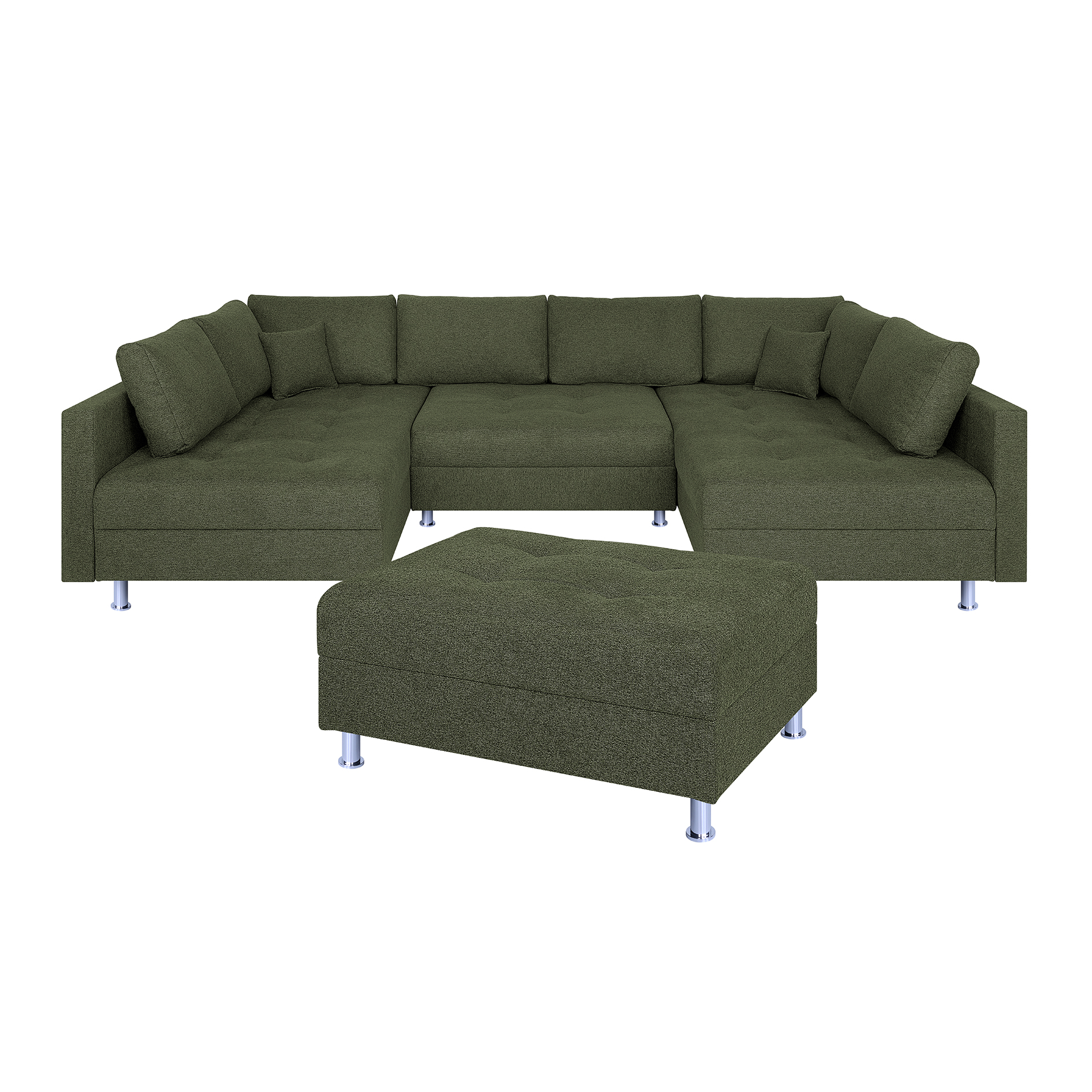 Wohnlandschaft - olive - Strukturgewebe - Federkern