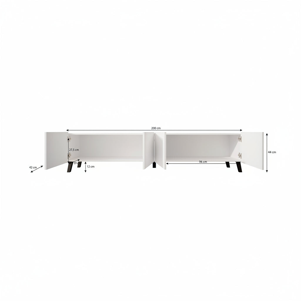 Pepinos 2 - TV-Meubel - Eiken - 200x42x44 cm